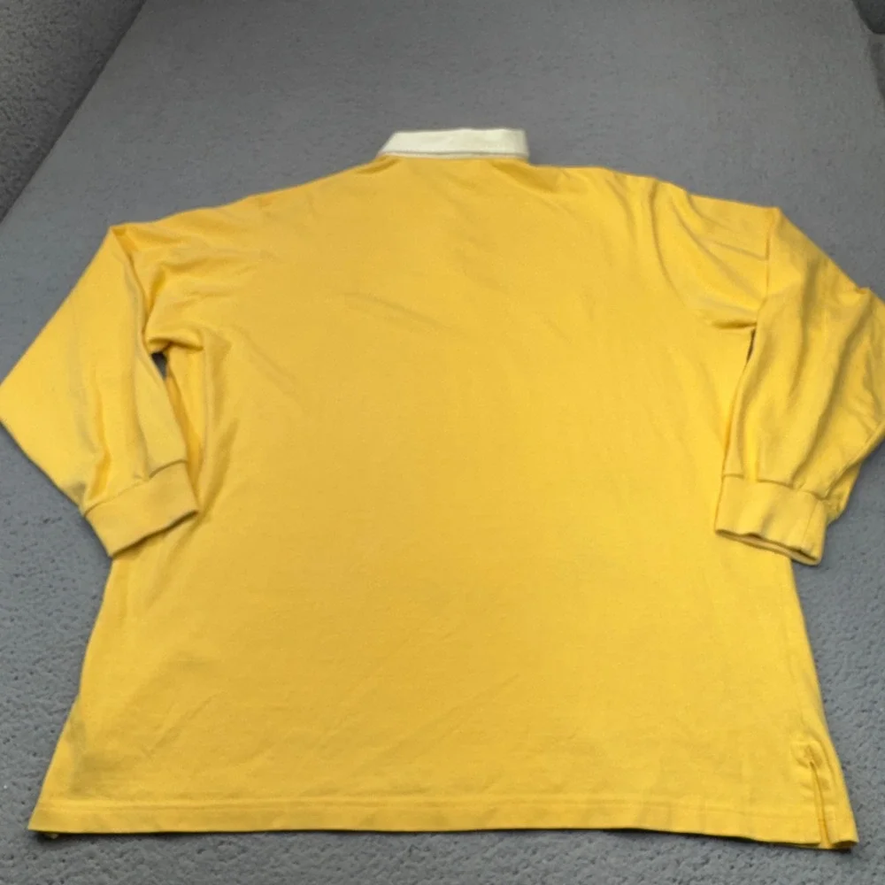 Polo Ralph Lauren Rugby Shirt Mens XL Yellow Long Sleeve Iconic Pony Logo Preppy
